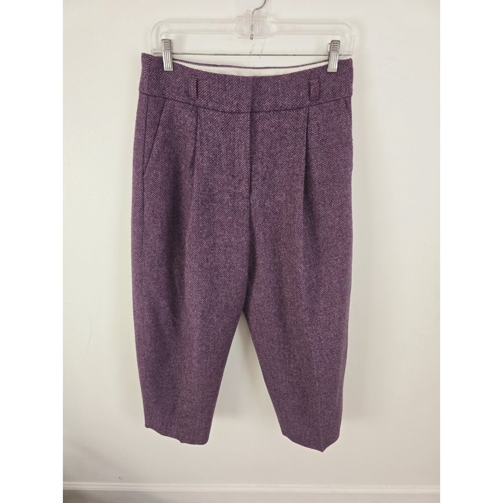J. Crew Parke Wool Purple Herringbone Womens 2 Pc Suit Set Blazer Pants 6 S - Picture 6 of 12